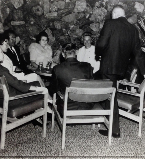 An Edmonton bar in the late 1960s, after the ALCB repealed the mixed drinking legislation. See? Look how much fun the girls and boys have when they're drinking together. Also, I think my grandma had that same table.